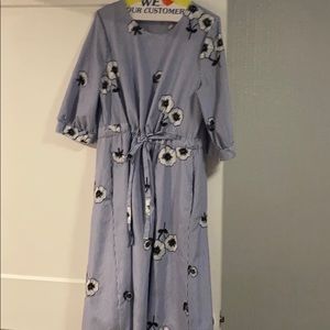 **SALE** blue embroidered dress